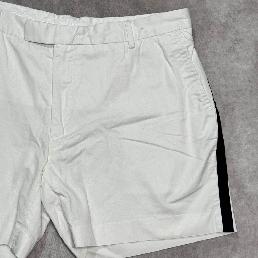 Vtg Polo By Ralph Lauren Adjustable Waist Shorts Navy Stripe Size 42 Preppy